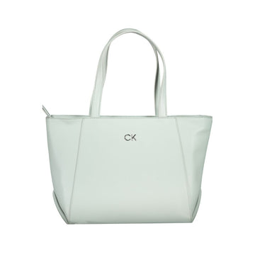 Light Blue Polyethylene Women Handbag