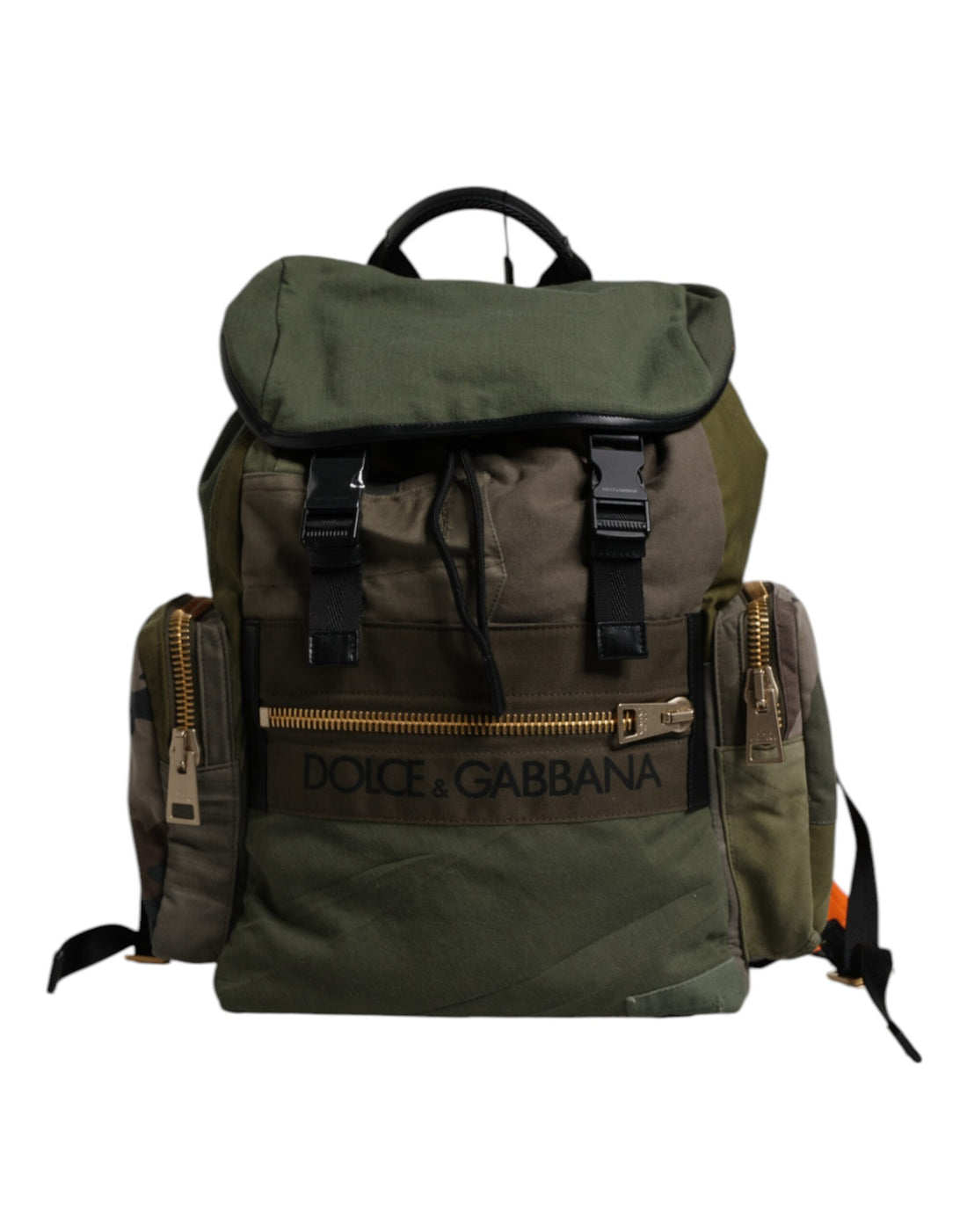Green Patchwork Travel Backpack Military Bag
