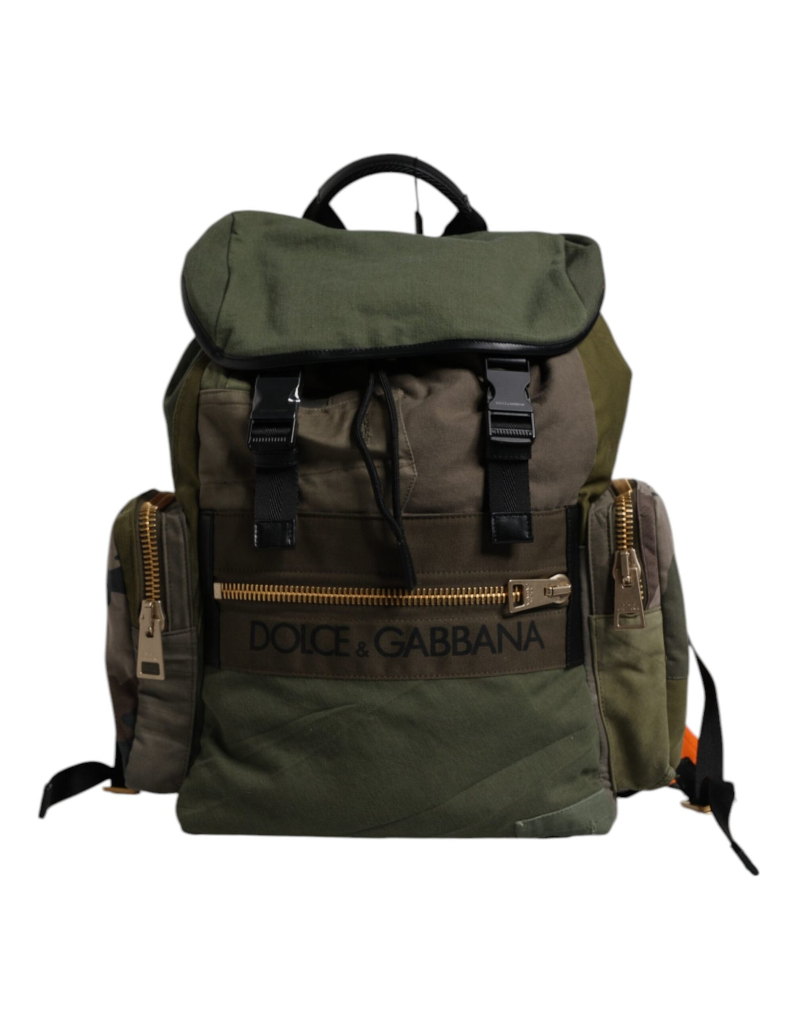 Green Patchwork Travel Backpack Military Bag