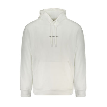 White Cotton Men Sweater with Hood