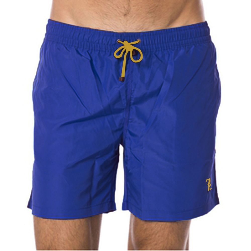 Blue Polyester Men Swim Trunk