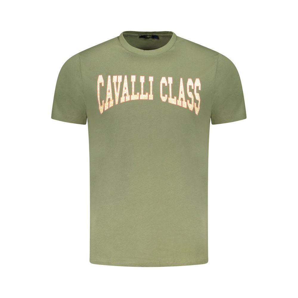 Green Cotton Men T-Shirt