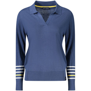Blue Cotton Women Sweater