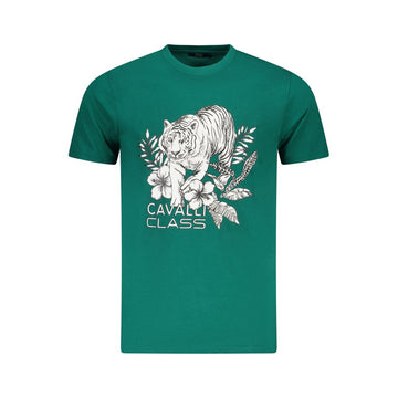 Green Cotton Men T-Shirt