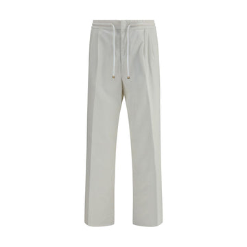 White Cotton Casual Pants