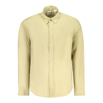 Beige Cotton Men Shirt