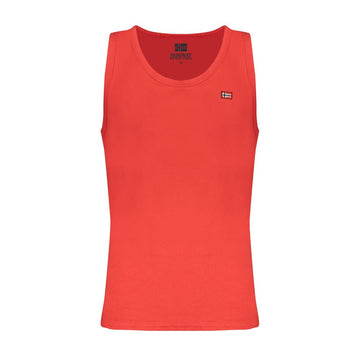 Red Cotton Men Tank Top