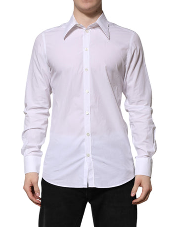 White Cotton Long Sleeves Dress Shirt