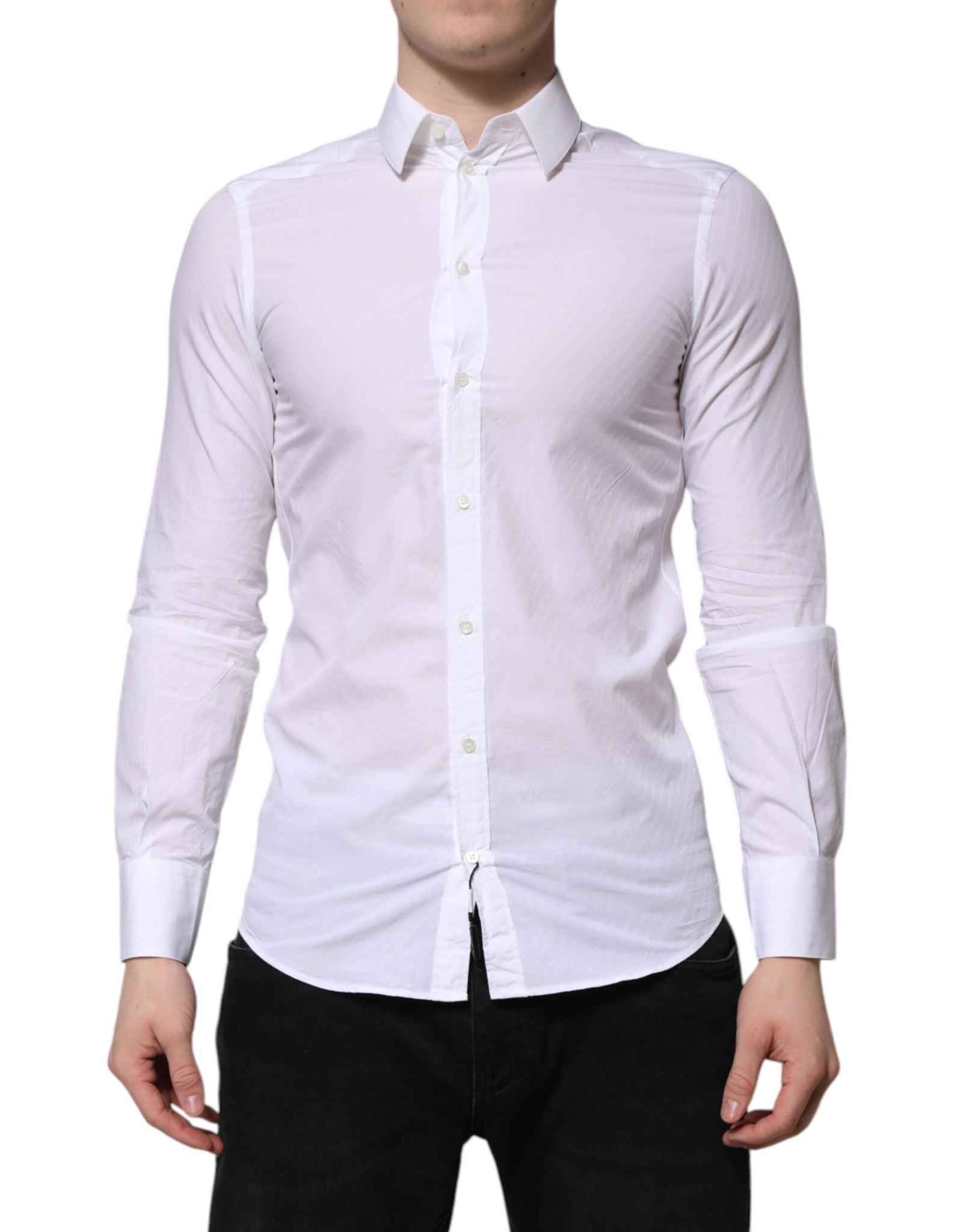 White Cotton MARTINI Long Sleeve Dress Shirt