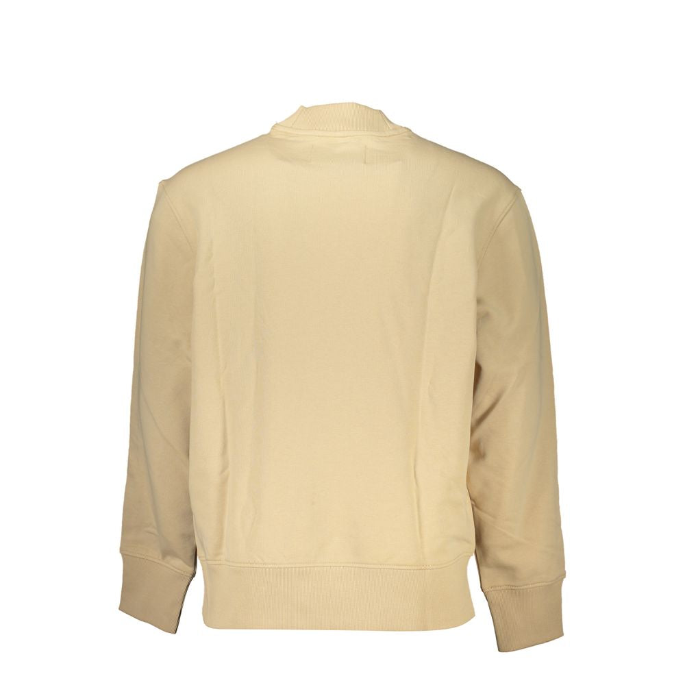 Beige Cotton Men Sweater
