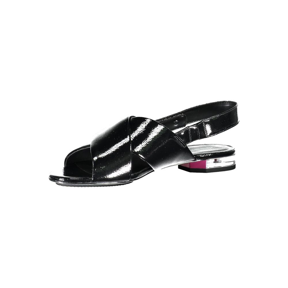 Black Leather Women Sandal