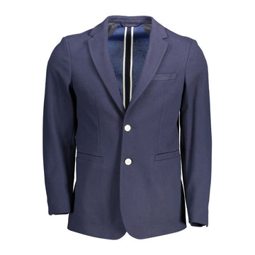 Blue Cotton Men Jacket