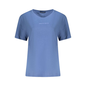 Blue Cotton Women T-Shirt