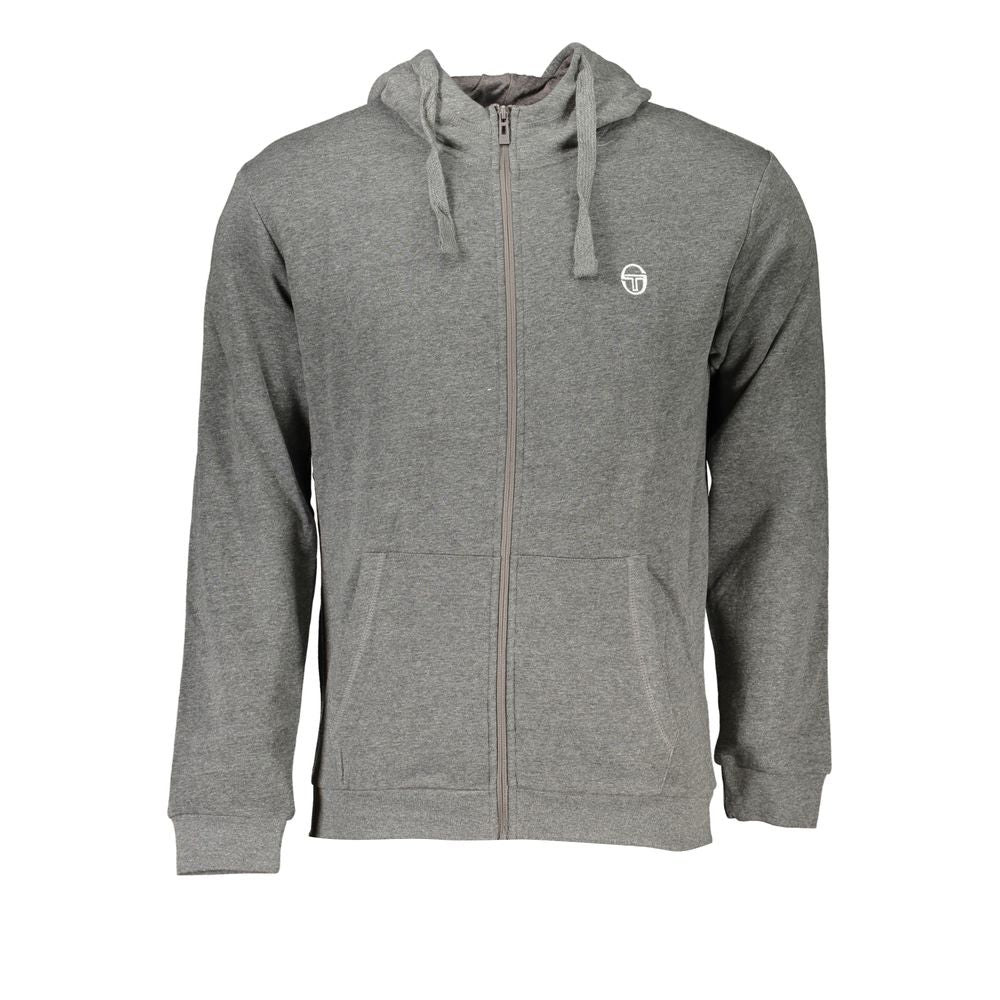 Gray Cotton Men's Hooded Sweater