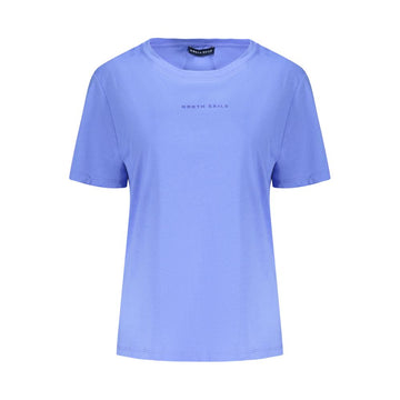 Blue Cotton Women T-Shirt
