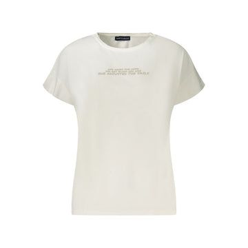 White Cotton Women T-Shirt
