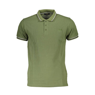 Green Cotton Men Polo Shirt