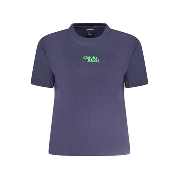 Blue Cotton Women T-Shirt