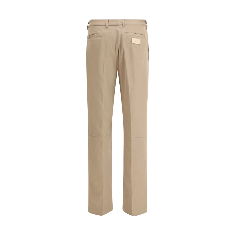 Brown Cotton Casual Pants