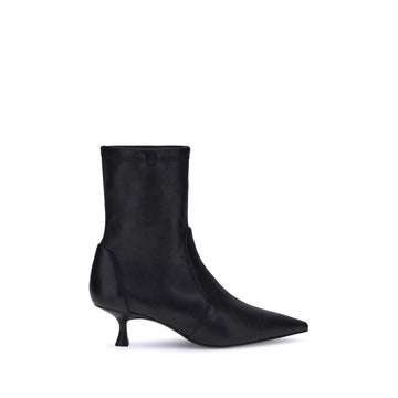Black Calf Leather Bos Taurus Ankle Boots