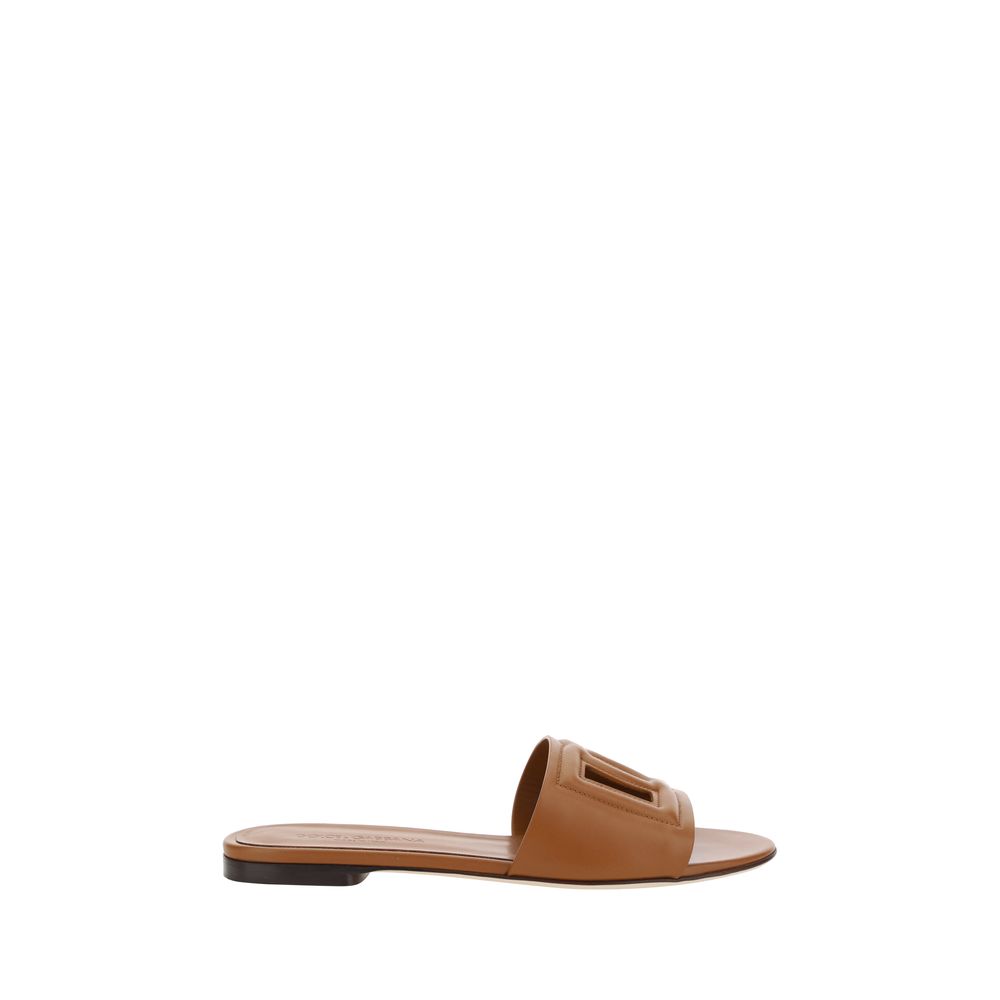 Brown Calf Leather Bos Taurus Flat Sandals