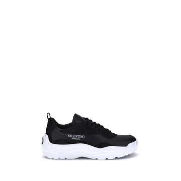 Black Calf Leather Bos Taurus Chunky Sneakers