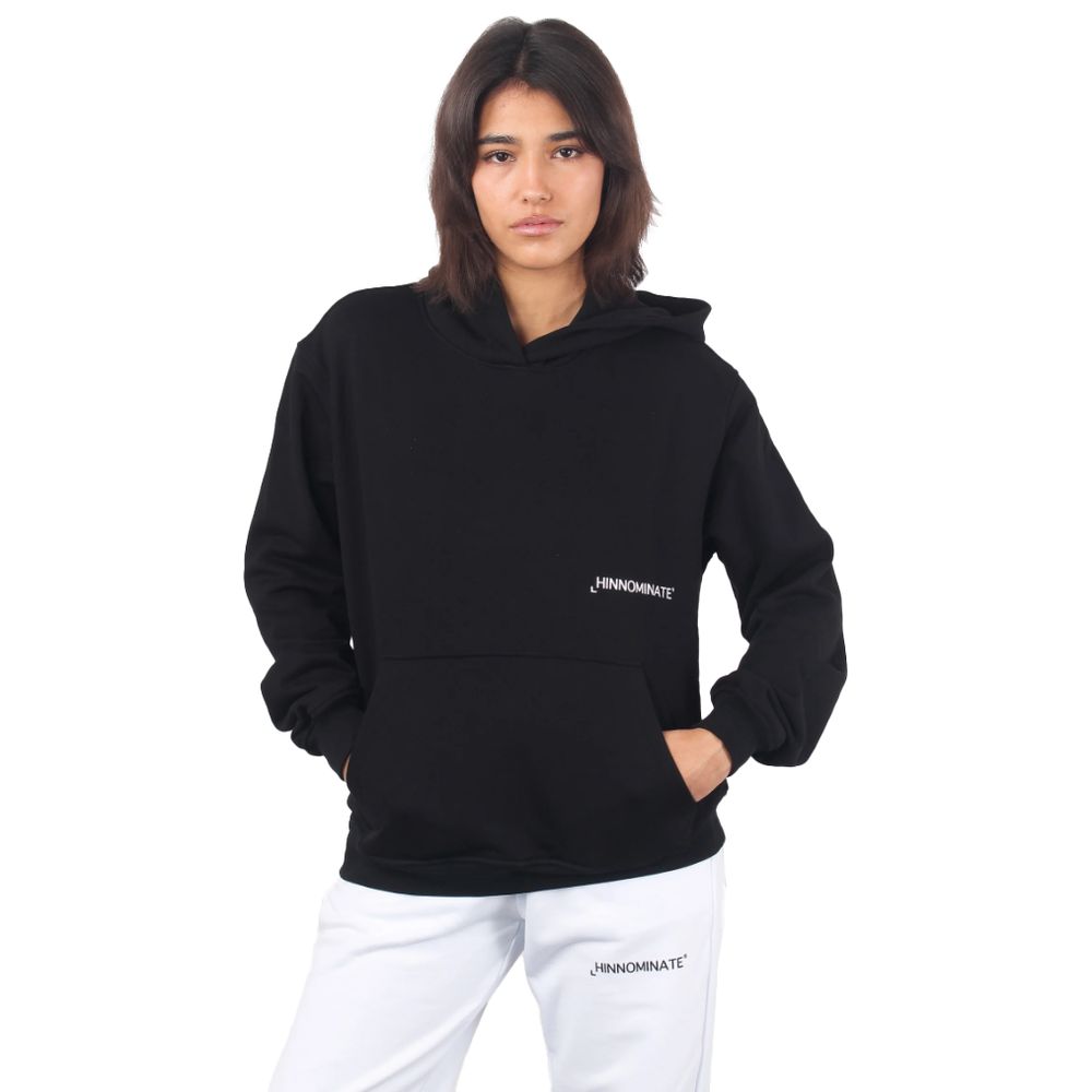 Black Cotton Women Hoodie