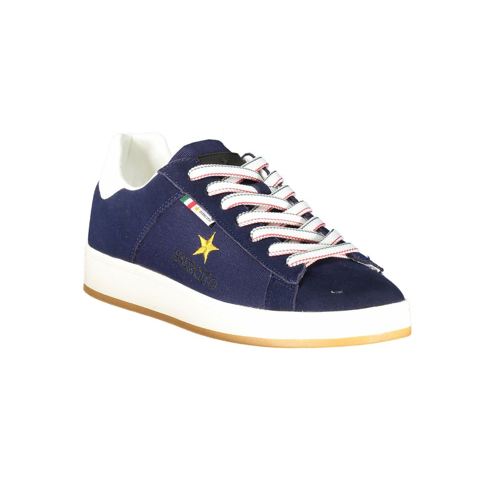 Blue Leather Men Sneaker