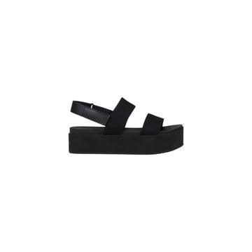 Black Organic Cotton Platform Sandals