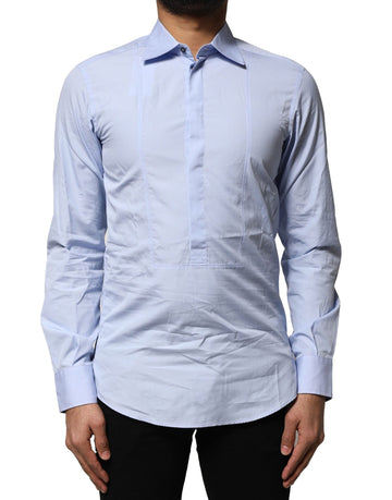 Light Blue Cotton Long Sleeves Dress Shirt