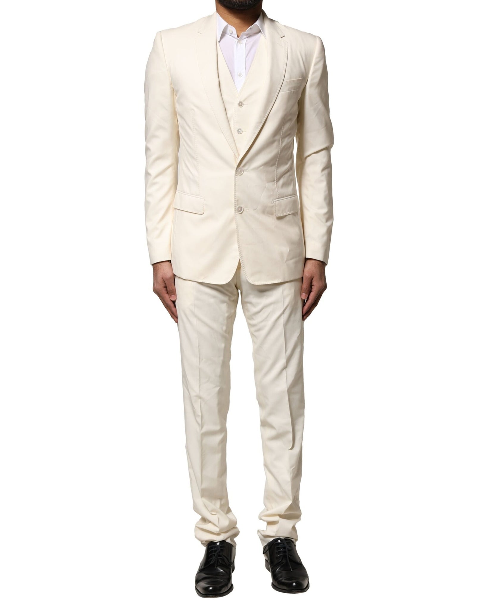 Ivory Wool 3 Piece Single Breasted Suit
