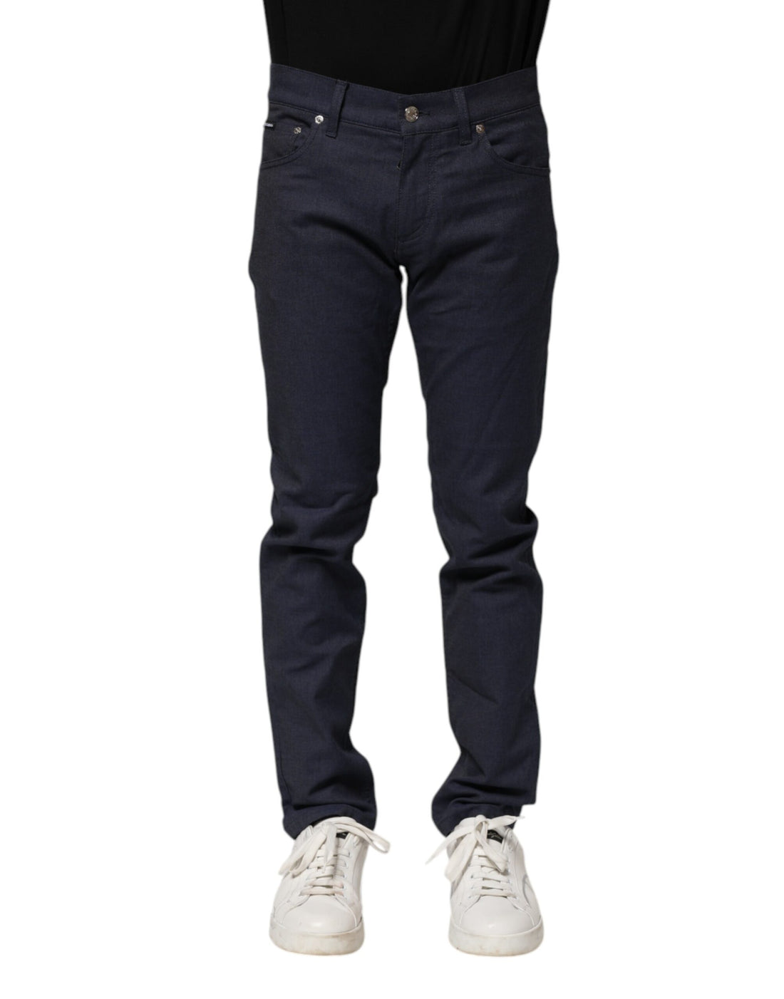 Dark Blue Cotton Skinny Denim Jeans
