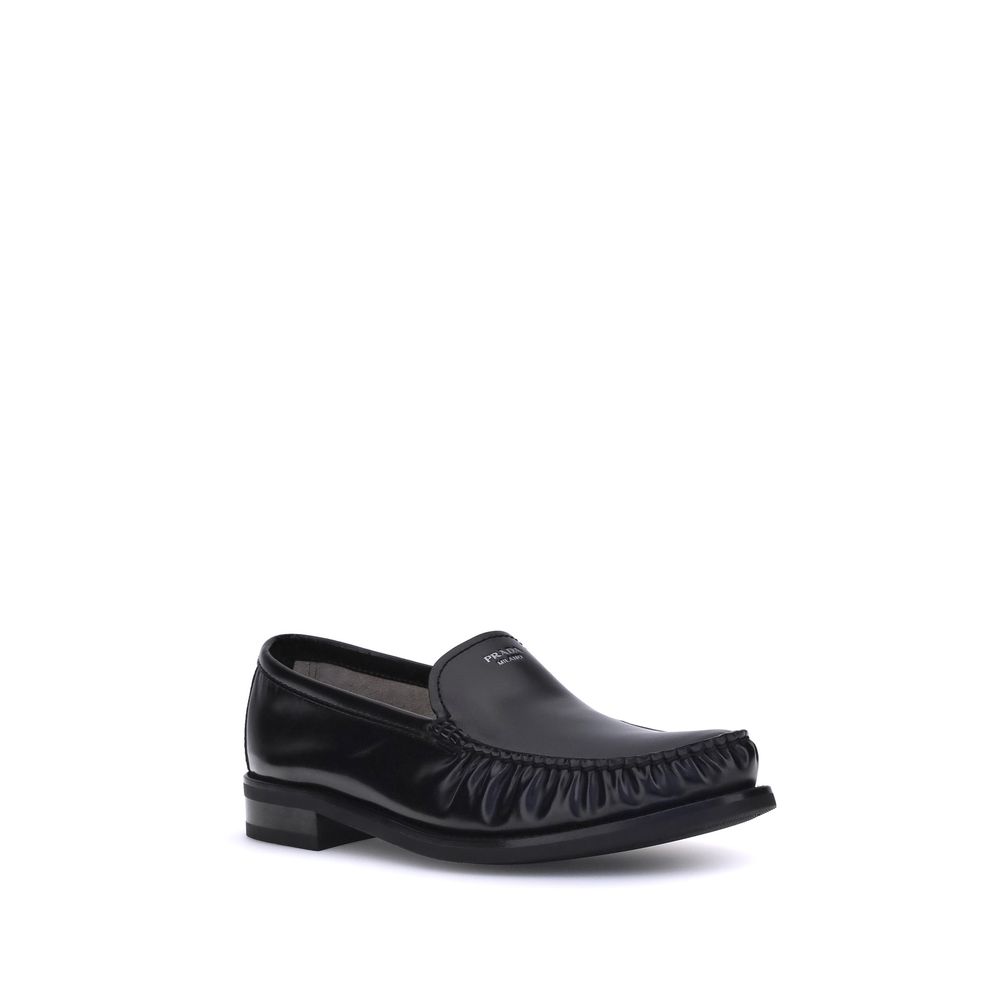 Black Calf Leather Bos Taurus Slip-On Loafers