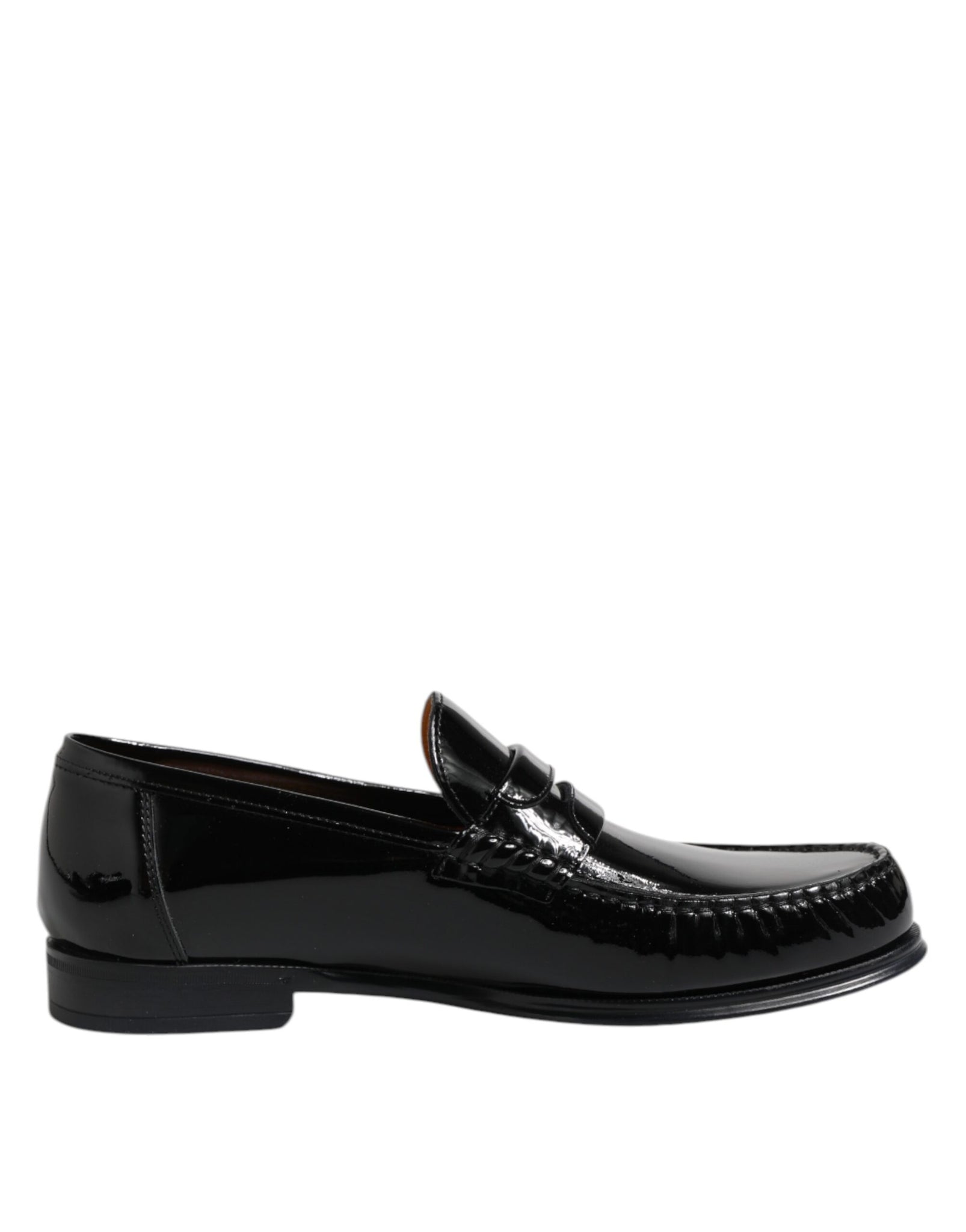 Black Leather Slip On Loafers Dress Shoes