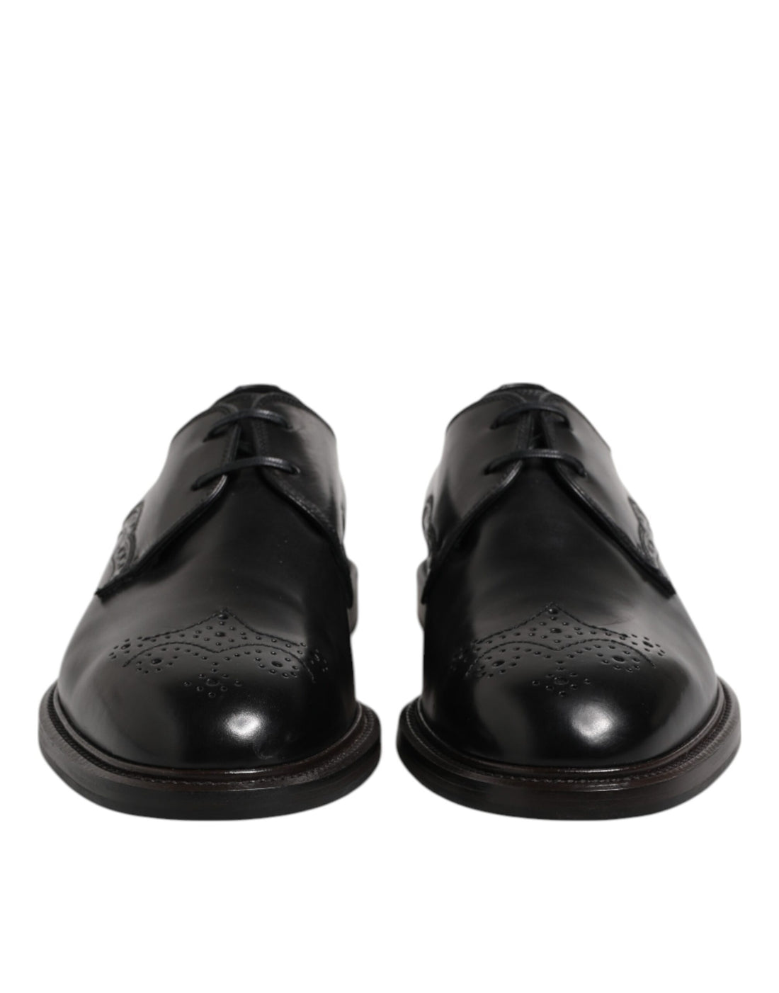Black Leather Derby Wingtip Formal Shoes