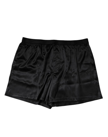 Black Silk Regular Men Boxer Shorts Underwear