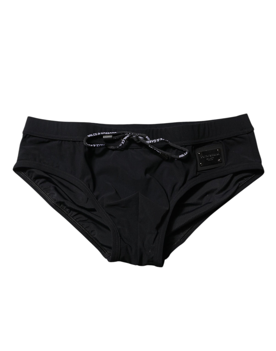 Black Logo Plaque Men Beachwear Brief Swimwear