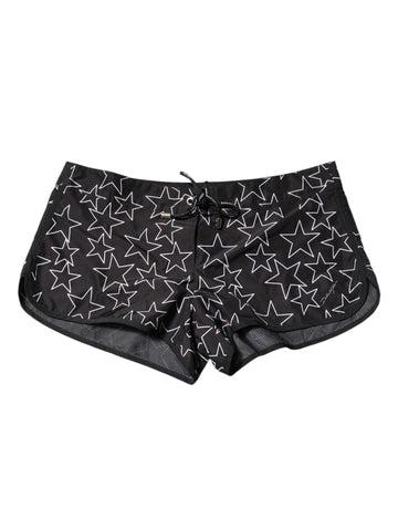 Black Star Print Beachwear Shorts Swimwear