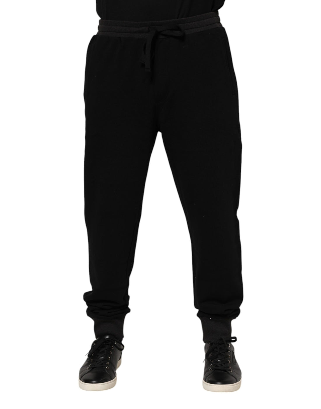 Black Cotton Crown Jogger Sweatpants Pants