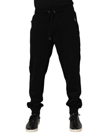 Black Cotton Men Jogger Sweatpants Pants