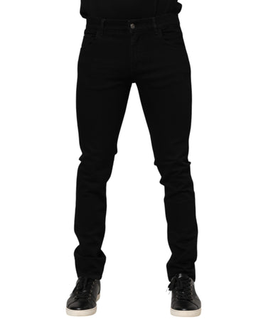 Dark Blue Cotton Logo Plaque GOLD Denim Jeans