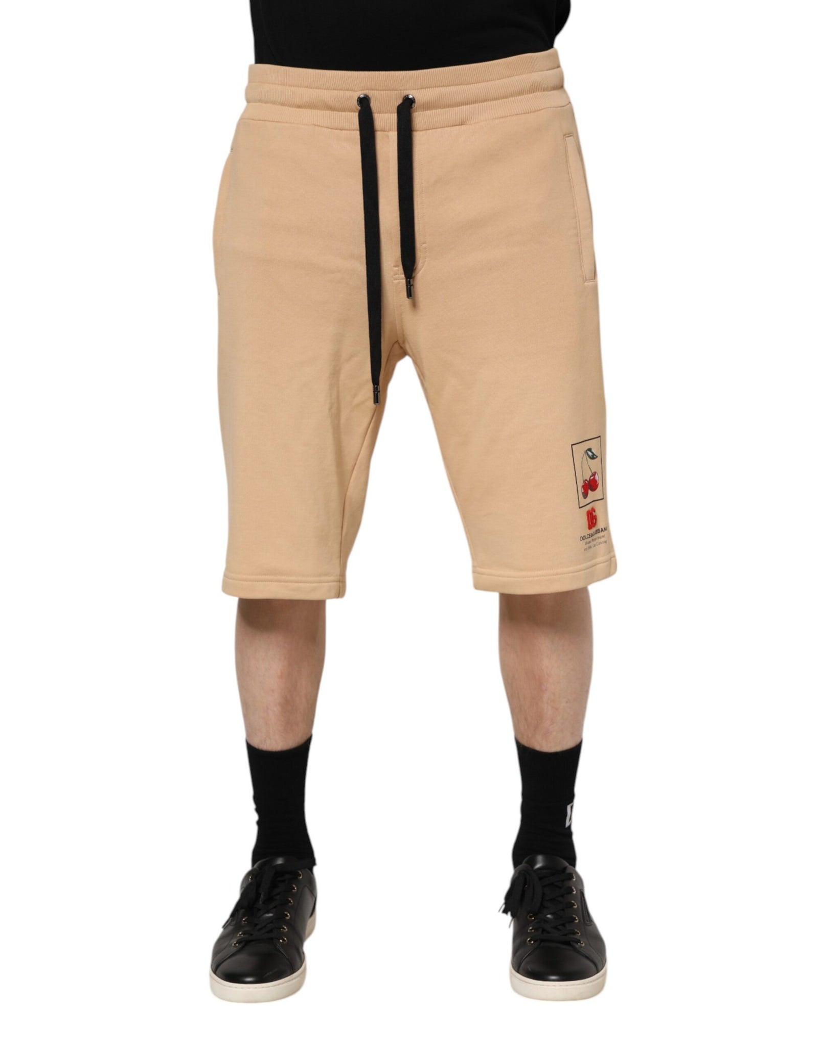 Yellow Cotton Men Bermuda Sweatshorts Shorts