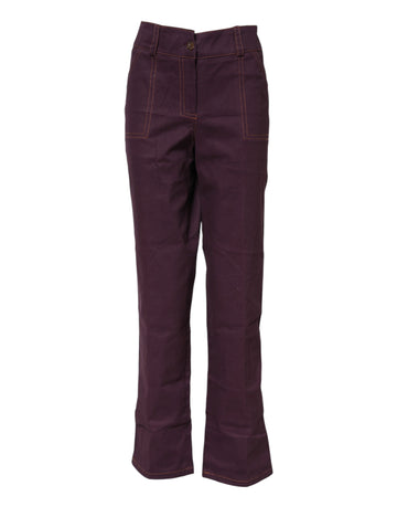 Purple High Waisted Tapered Pants