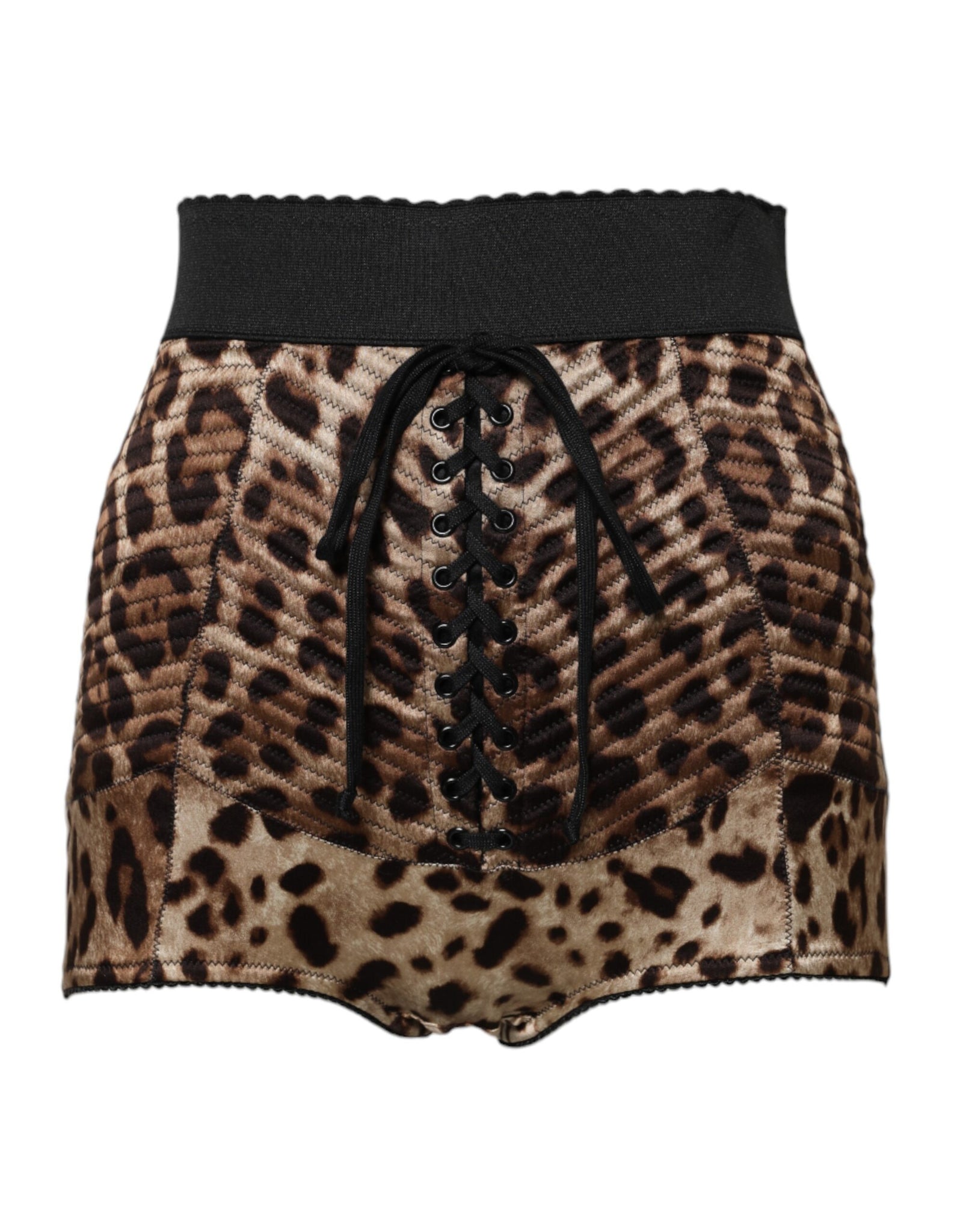 Brown Leopard High Waist Hot Pants Shorts