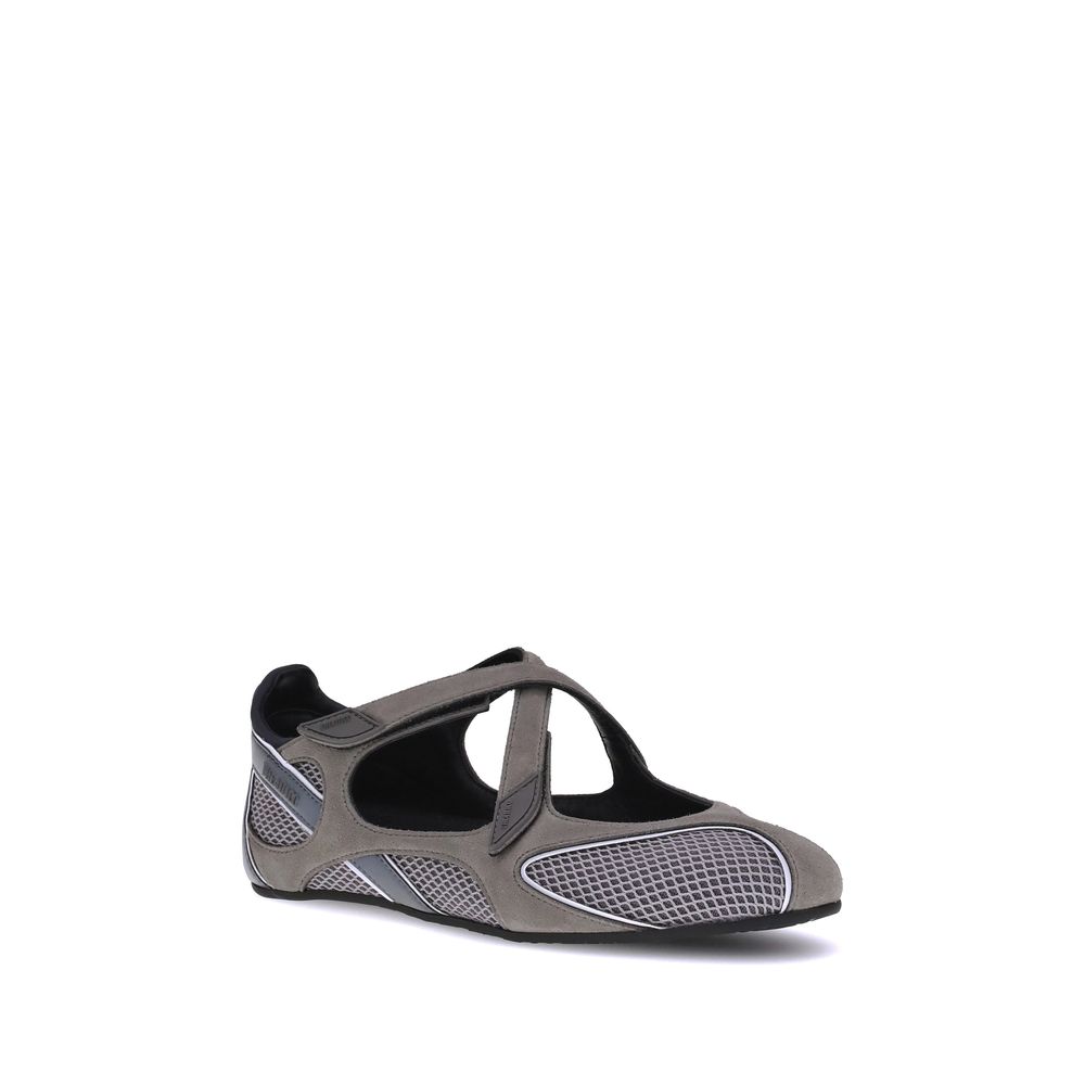 Gray Polyethylene Ballet Flats