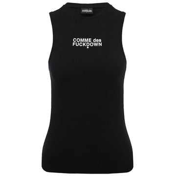 Black Cotton Women Tank Top