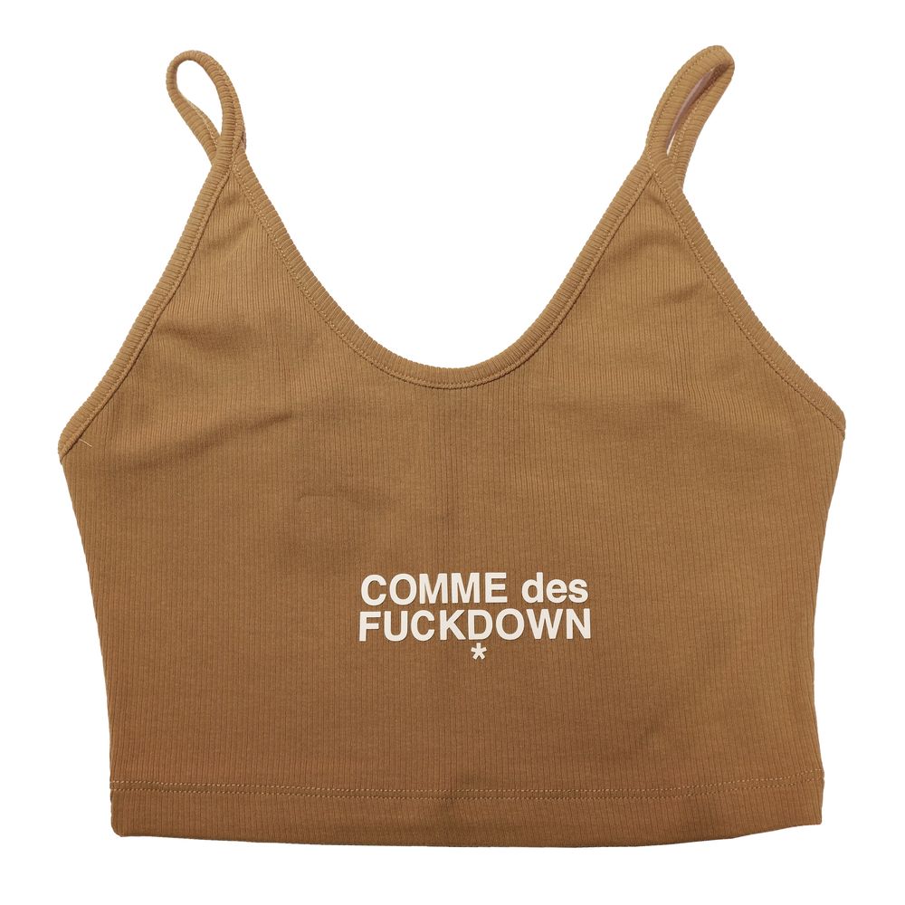 Brown Cotton Women Crop Top