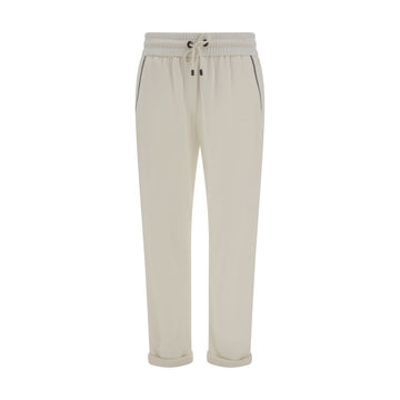 White Cotton Casual Pants