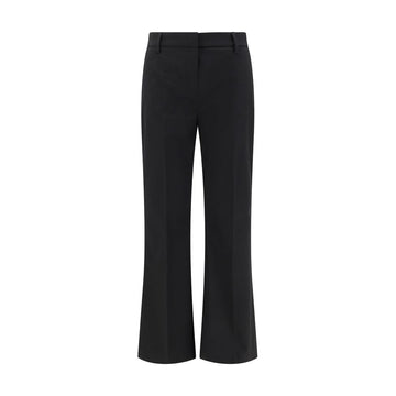 Black Cotton Flared Pants