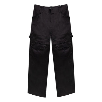 Black Viscose Cargo Pants